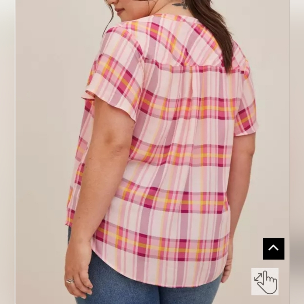 Torrid Harper Georgette Pullover Flutter Blouse - Picture 2 of 8